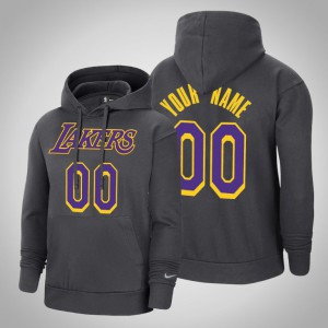 Custom Los Angeles Lakers 2021 Season Pullover Men's #00 Earned Hoodie - Charcoal 769402-673