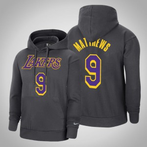 Wesley Matthews Los Angeles Lakers 2021 Season Pullover Men's #9 Earned Hoodie - Charcoal 296989-986