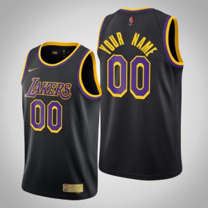 Custom Los Angeles Lakers 2020-21 Men's #00 Earned Jersey - Black 946473-593