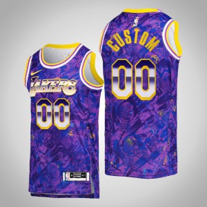 Custom Los Angeles Lakers Men's #00 Select Series Jersey - Purple 665413-694