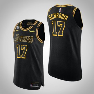 Dennis Schroder Los Angeles Lakers Honor Kobe and Gianna Authentic Men's #17 City Jersey - Black 920896-462