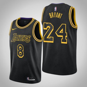 Kobe Bryant Los Angeles Lakers Men's #24 Mamba Week Dual Number Jersey - Black 443778-930
