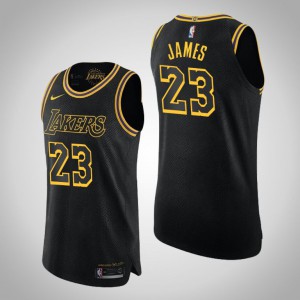 LeBron James Los Angeles Lakers City Mentality Authentic Men's #23 Mamba Edition Jersey - Black 701399-169