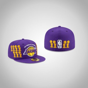 Los Angeles Lakers 59FIFTY Fitted Men's Championship Trophy Hat - Purple 952967-742