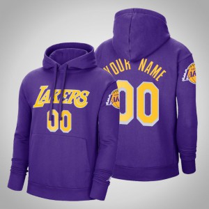 Custom Los Angeles Lakers 2021 Season Men's #00 Statement Hoodie - Purple 404183-231