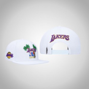 Los Angeles Lakers Palm Snapback Men's 2020 NBA Finals Champions Hat - White 478555-474