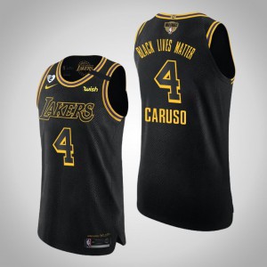 Alex Caruso Los Angeles Lakers Lives Matter Authentic Men's #4 2020 NBA Finals Bound Jersey - Black 895546-124