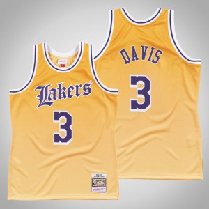 Anthony Davis Los Angeles Lakers 1984-85 Faded Men's #3 Old English Jersey - Yellow 646782-796