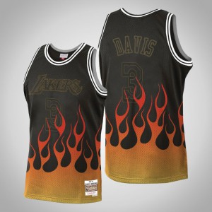 Anthony Davis Los Angeles Lakers Men's #3 Flames Jersey - Black 570703-222