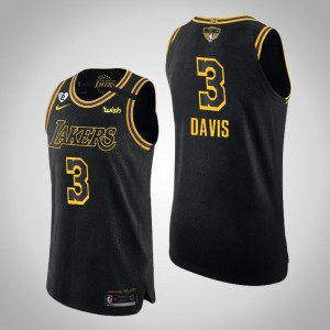 Anthony Davis Los Angeles Lakers Kobe and Gianna Tribute Authentic Men's #3 2020 NBA Finals Bound Jersey - Black 830332-259