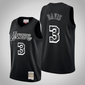 Anthony Davis Los Angeles Lakers Throwback White Logo Men's #3 Hardwood Classics Jersey - Black 185644-978