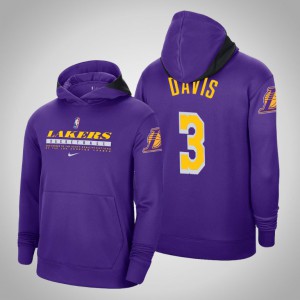 Anthony Davis Los Angeles Lakers On Court Practice Performance Pullover Men's #3 Spotlight Hoodie - Purple 298092-778