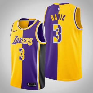 Anthony Davis Los Angeles Lakers Men's #3 Split Jersey - Yellow Purple 902556-508