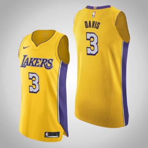 Anthony Davis Los Angeles Lakers Authentic Men's #3 Icon Jersey - Yellow 840155-387