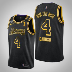 Alex Caruso Los Angeles Lakers Lives Matter Tribute Kobe and Gianna Men's #4 2020 NBA Finals Champions Jersey - Black 814957-695