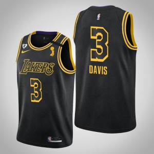 Anthony Davis Los Angeles Lakers Tribute Kobe and Gianna Men's #3 2020 NBA Finals Champions Jersey - Black 700421-754