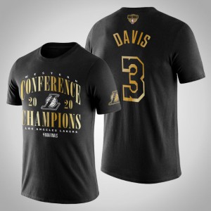 Anthony Davis Los Angeles Lakers Western Conference Champions Drive Men's #3 2020 NBA Finals Bound T-Shirt - Black 611822-475