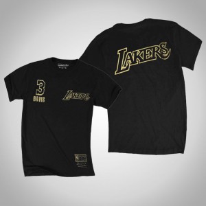 Anthony Davis Los Angeles Lakers Hardwood Classics Men's #3 Gold Foil Logo T-Shirt - Black 165022-985