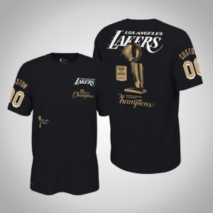 Custom Los Angeles Lakers Celebration Expressive Men's #00 2020 NBA Finals Champions T-Shirt - Black 986211-318