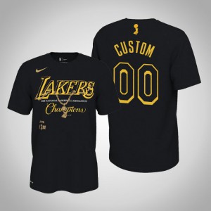 Custom Los Angeles Lakers Celebration Pendant Men's #00 2020 NBA Finals Champions T-Shirt - Black 824227-769