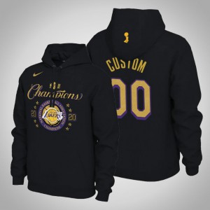 Custom Los Angeles Lakers Locker Room Pullover Men's #00 2020 NBA Finals Champions Hoodie - Black 627403-918