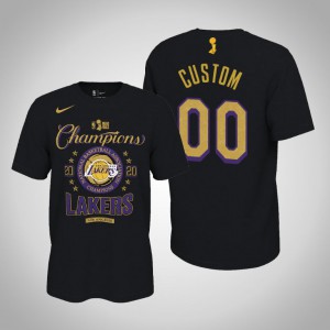 Custom Los Angeles Lakers Locker Room Men's #00 2020 NBA Finals Champions T-Shirt - Black 379193-393