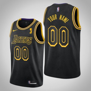 Custom Los Angeles Lakers Mamba Tribute City Men's #00 2020 NBA Finals Champions Jersey - Black 718083-873