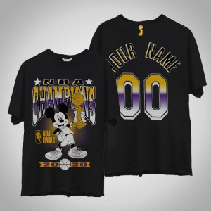 Custom Los Angeles Lakers Mickey Trophy Men's #00 2020 NBA Finals Champions T-Shirt - Black 367774-241