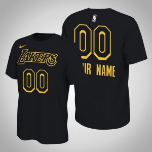 Custom Los Angeles Lakers Men's #00 2020 Orlando Restart T-Shirt - Black 299276-990