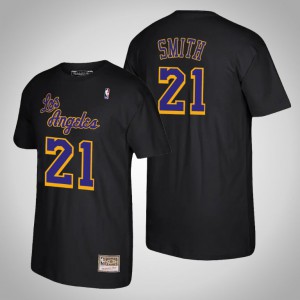 J.R. Smith Los Angeles Lakers Hardwood Classics Men's #21 Reload T-Shirt - Black 833402-738