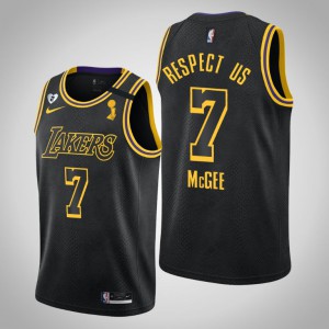 JaVale McGee Los Angeles Lakers Respect Us Tribute Kobe and Gianna Men's #7 2020 NBA Finals Champions Jersey - Black 779790-967