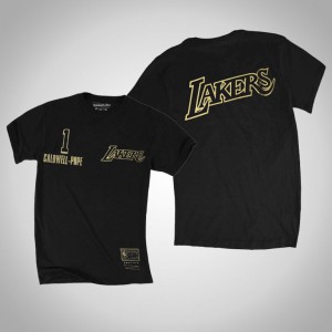 Kentavious Caldwell-Pope Los Angeles Lakers Hardwood Classics Men's #1 Gold Foil Logo T-Shirt - Black 444001-957