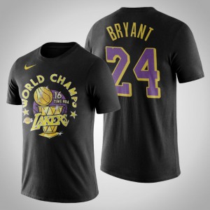 Kobe Bryant Los Angeles Lakers Men's #24 World Champs T-Shirt - Black 939709-677