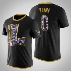 Kyle Kuzma Los Angeles Lakers Two Hype Original 90's Team Letter Men's #0 Kente T-Shirt - Black 568909-215