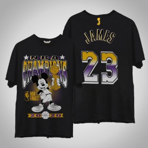 LeBron James Los Angeles Lakers Mickey Trophy Men's #23 2020 NBA Finals Champions T-Shirt - Black 968048-263