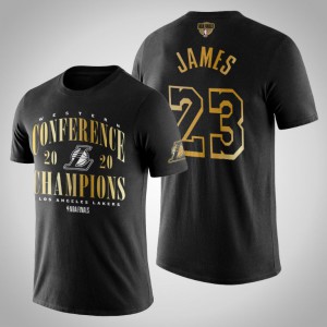 LeBron James Los Angeles Lakers Western Conference Champions Drive Men's #23 2020 NBA Finals Bound T-Shirt - Black 231579-486