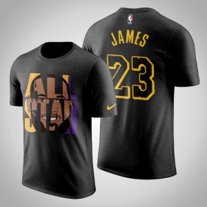 LeBron James Los Angeles Lakers Name Number Men's #23 All-Star Face T-Shirt - Black 848523-954