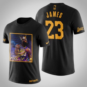 LeBron James Los Angeles Lakers King of LA Men's #23 Art Print T-Shirt - Black 189556-931