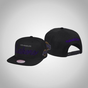 Los Angeles Lakers Snapback Men's Neon Script Hat - Black 637740-373