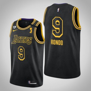 Rajon Rondo Los Angeles Lakers Tribute Kobe and Gianna Men's #9 2020 NBA Finals Champions Jersey - Black 600066-617
