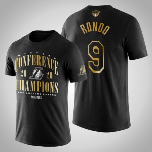 Rajon Rondo Los Angeles Lakers Western Conference Champions Drive Men's #9 2020 NBA Finals Bound T-Shirt - Black 482135-722