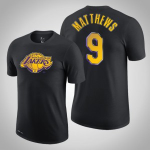Wesley Matthews Los Angeles Lakers Logo Dri-Fit Men's #9 Earned T-Shirt - Black 831055-523