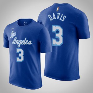 Anthony Davis Los Angeles Lakers 2020-21 Men's #3 Hardwood Classics T-Shirt - Blue 134527-749
