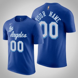 Custom Los Angeles Lakers 2020-21 Men's #00 Hardwood Classics T-Shirt - Blue 610349-684