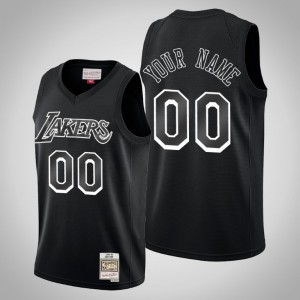 Custom Los Angeles Lakers Throwback White Logo Men's #00 Hardwood Classics Jersey - Black 772656-445