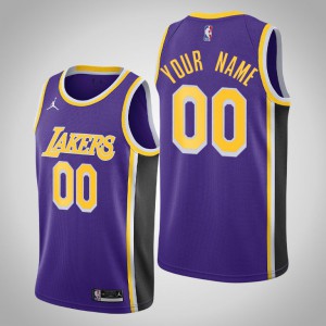 Custom Los Angeles Lakers 2020-21 Men's #00 Statement Jersey - Purple 895392-133