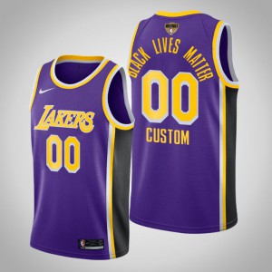 Custom Los Angeles Lakers Black Lives Matter Statement Men's #00 2020 NBA Finals Bound Jersey - Purple 737821-172