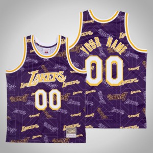 Custom Los Angeles Lakers Men's #00 Tear Up Pack Jersey - Purple 641861-315