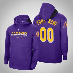 Custom Los Angeles Lakers On Court Practice Performance Pullover Men's #00 Spotlight Hoodie - Purple 778123-497
