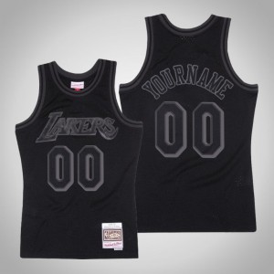 Custom Los Angeles Lakers Hardwood Classics Men's #00 Tonal Jersey - Black 514666-461